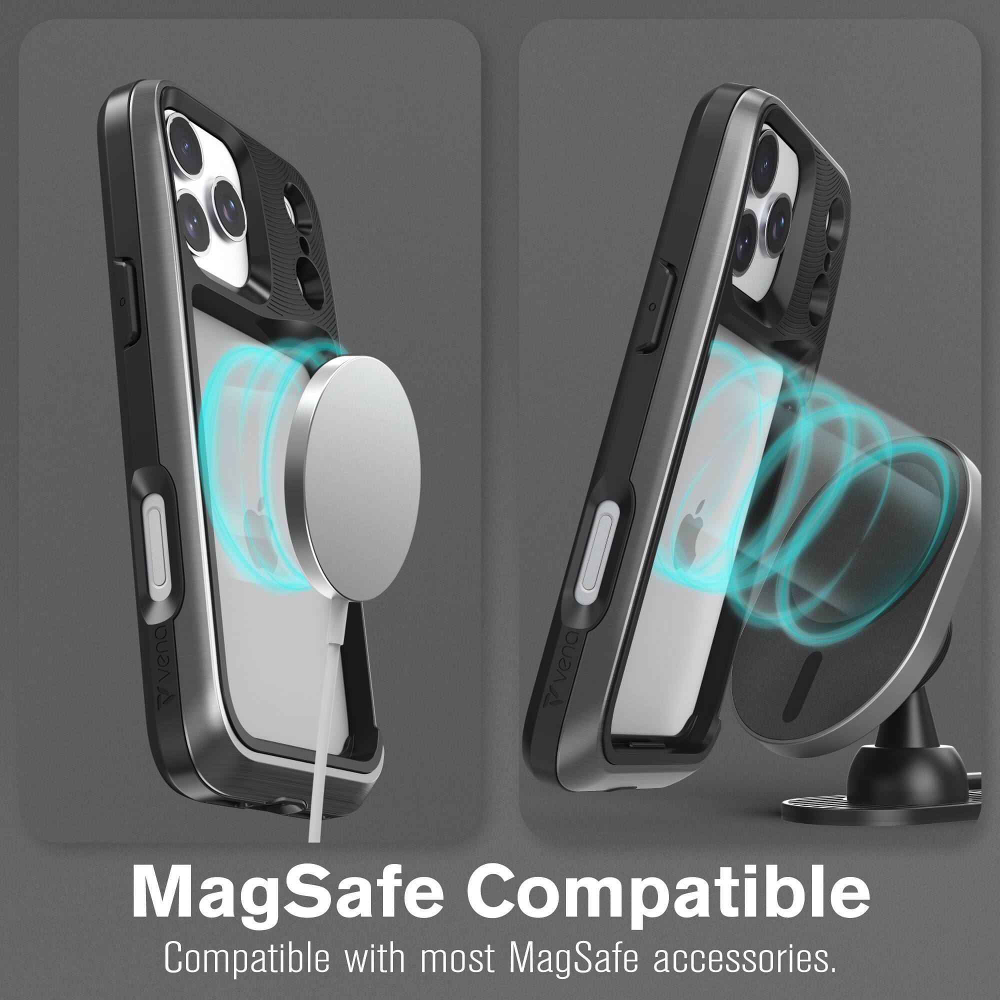 MagSafe Compatible  
Compatible with most MagSafe accessories.