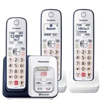 Panasonic - KX-TGD863A Link2Cell DECT 6.0 Expandable Cordless Phone System with Digital Answering System - White/Navy Blue - Angle_Zoom