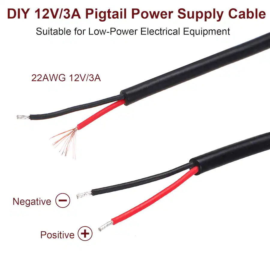 Unique Bargains 0.3M Right Angle Micro USB Male to 2 Pin Pigtail, 22AWG ...