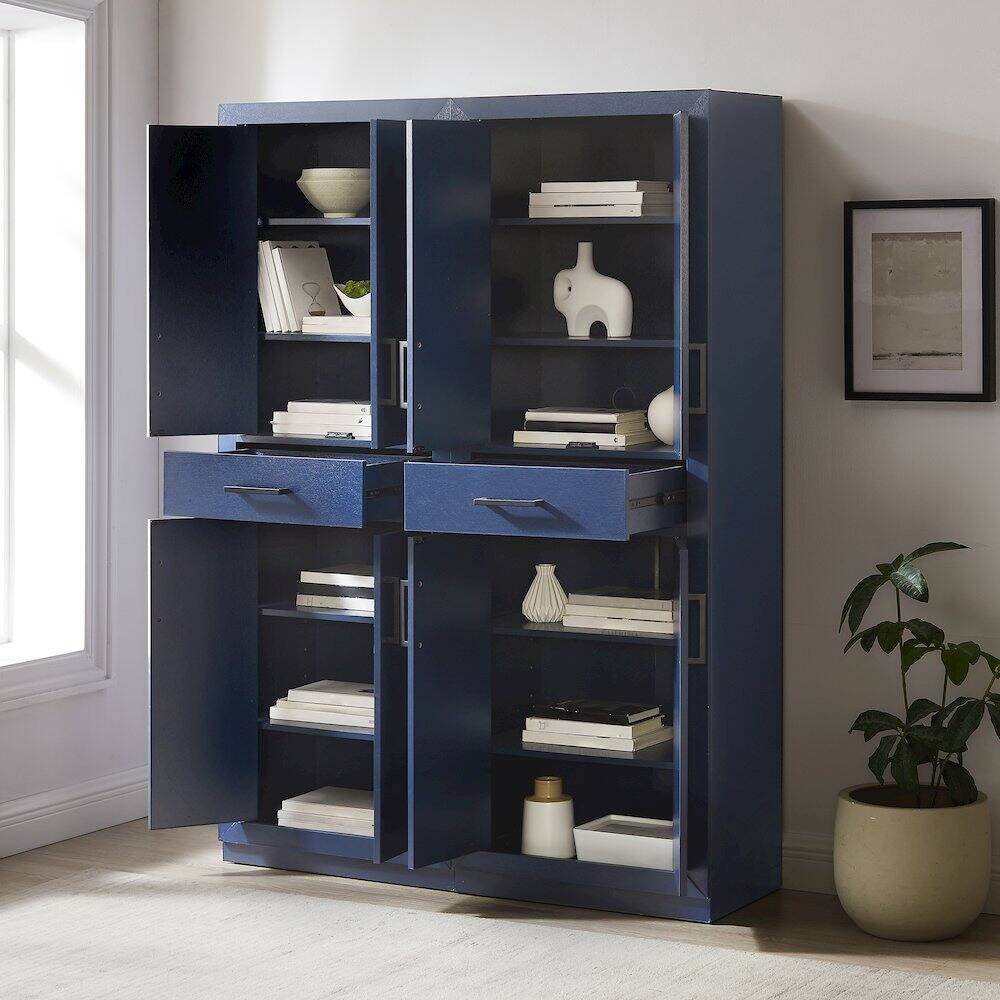 Alt View 6. Crosley Furniture - Isla 2-Piece Kitchen Storage Pantry Set - 2 Pantries - Navy.