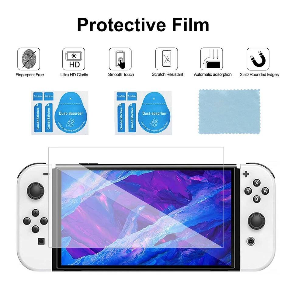 Protective Film

- Fingerprint Free
- Ultra HD Clarity
- Smooth Touch
- Scratch Resistant
- Automatic adsorption
- 2.5D Rounded Edges

Dust-absorber
Guide Sticker

Dust-absorber
Guide Sticker
