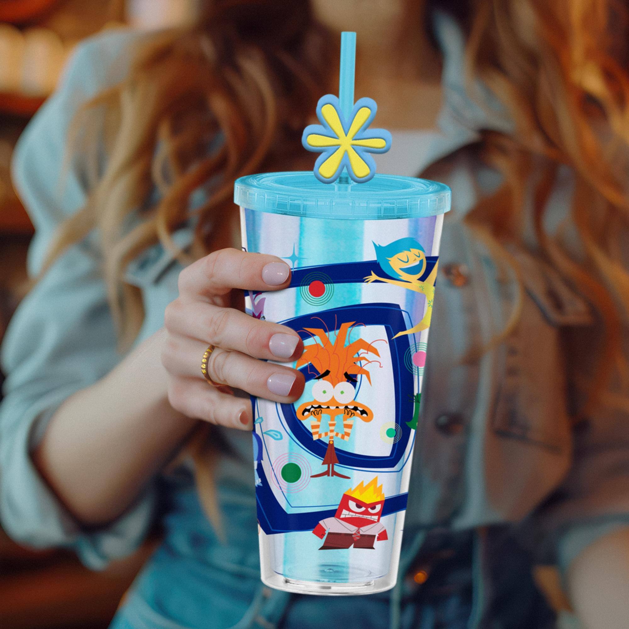 Alt View 10. Silver Buffalo - Disney Pixar Inside Out 2 Carnival Cup With Straw Topper Charm | Holds 24 Ounces - Blue.