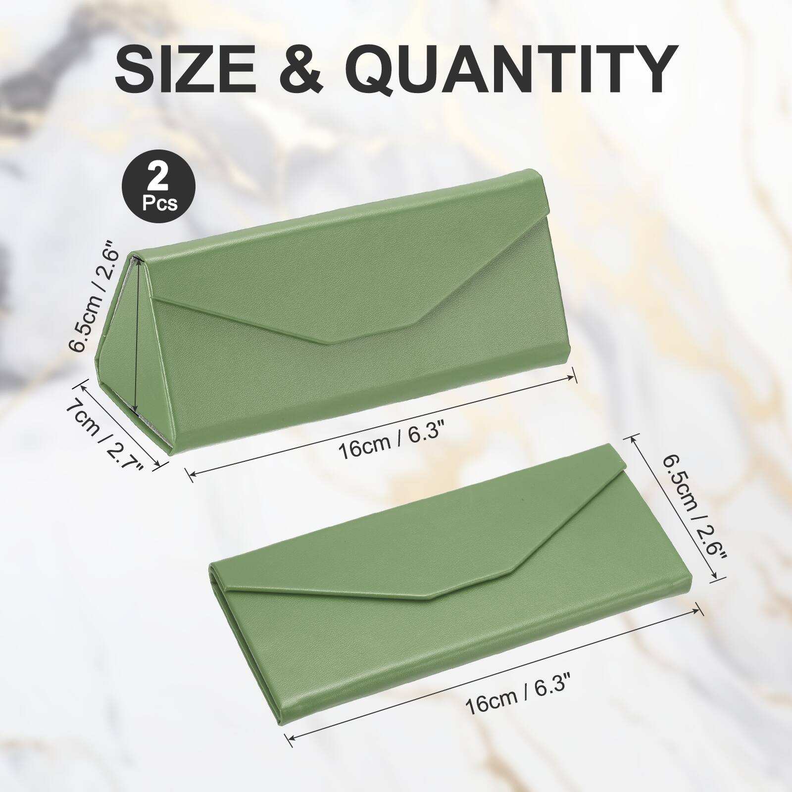 SIZE & QUANTITY  
2 Pcs  
6.5cm / 2.6"  
7cm / 2.7"  
16cm / 6.3"