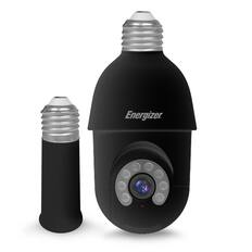 Front. Energizer - Energizer Smart Socket Camera, 2K QHD Outdoor Light Bulb Security Camera, Pan & Tilt Auto Motion Tracking, 2-Way Audio - Black.