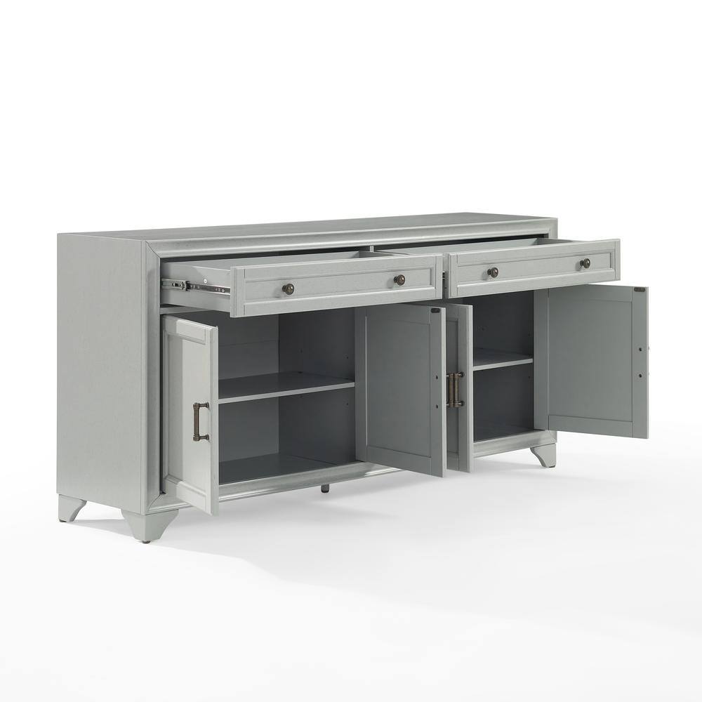 Back. Crosley Furniture - Tara Sideboard - Distressed Gray.