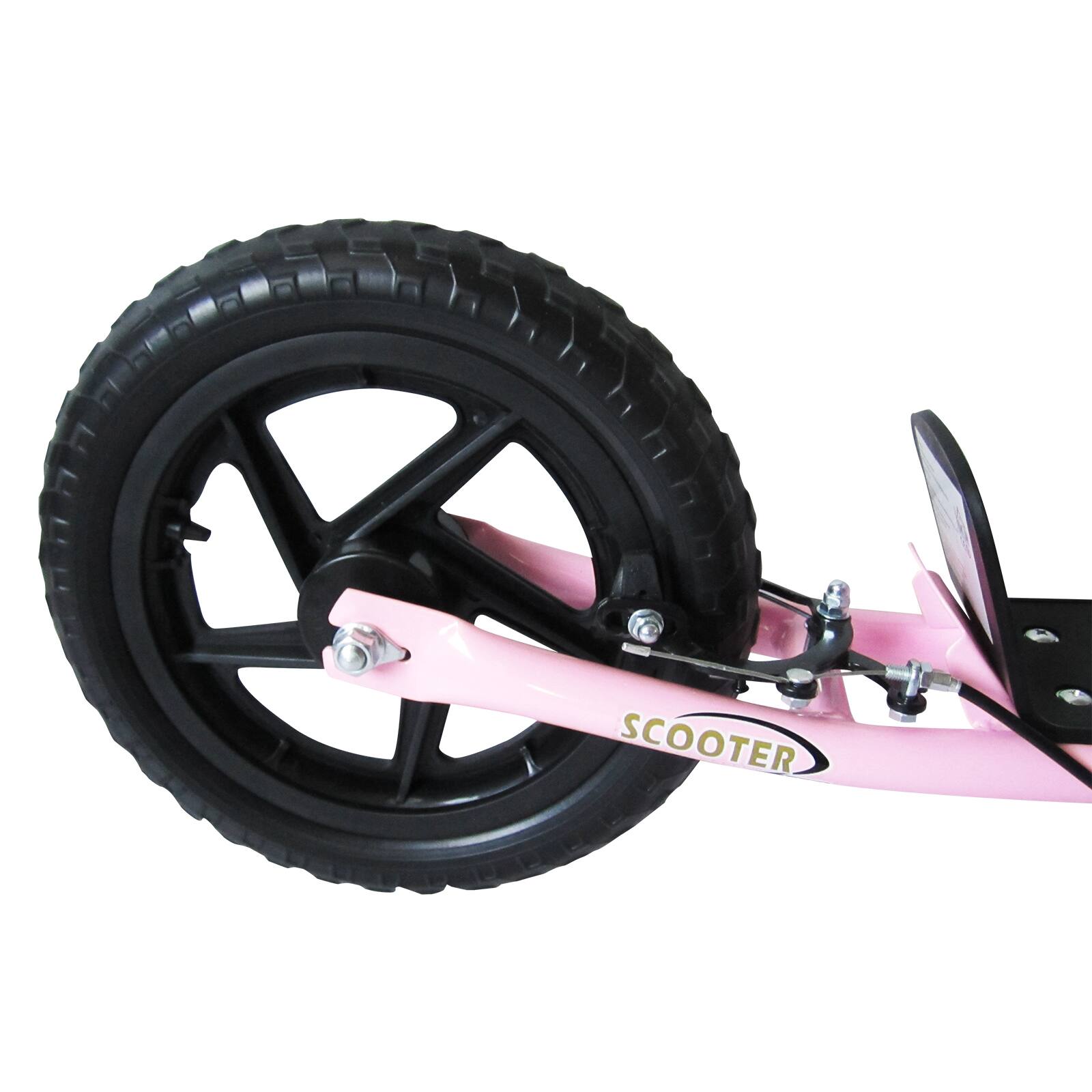 Alt View 4. Homcom - Kick Scooter for Kids 5-12 Years Old, Big Wheel Kids Scooter with Adjustable Height Handlebar, 12" EVA Tyres - Pink.