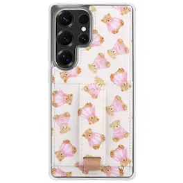 Walli Cases - Samsung S26 Plus Phone Case with Wallet and Finger Strap - Teddy