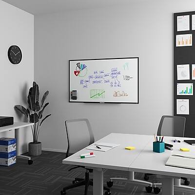 Alt View 1. TRU RED - Melamine Dry Erase Board, 5' x 3' - Black Frame.