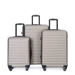 Ropilly - 3 Piece Luggage Set Hardshell Suitcase with Wheels - Gold