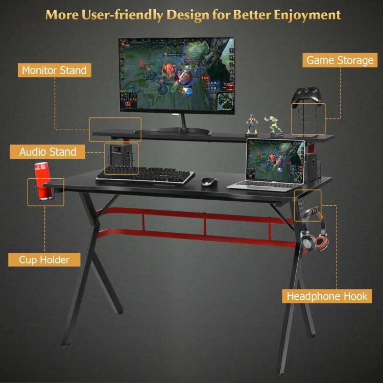 More User-friendly Design for Better Enjoyment

- Monitor Stand
- Game Storage
- Audio Stand
- Cup Holder
- Headphone Hook