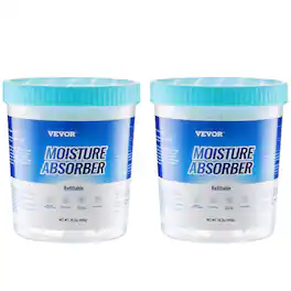 VEVOR - Moisture Absorber Bucket, 2 Packs 16.2 oz Hi-Capacity Moisture Absorber Bucket with 800ml Storage Area & Reusable - Transparent color