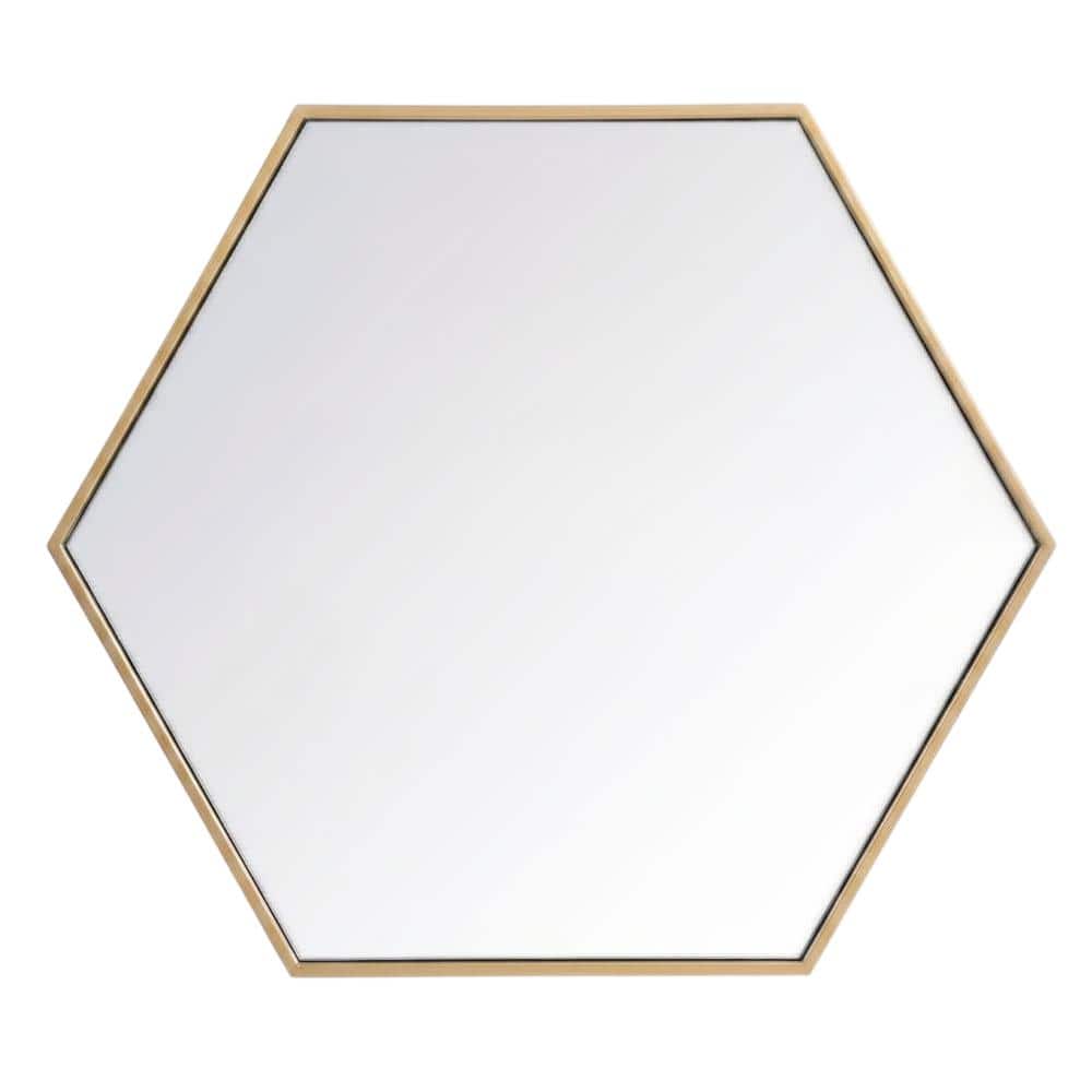Elegant Decor - Metal frame hexagon mirror 24 inch - Brass price history on PriceWatchPro