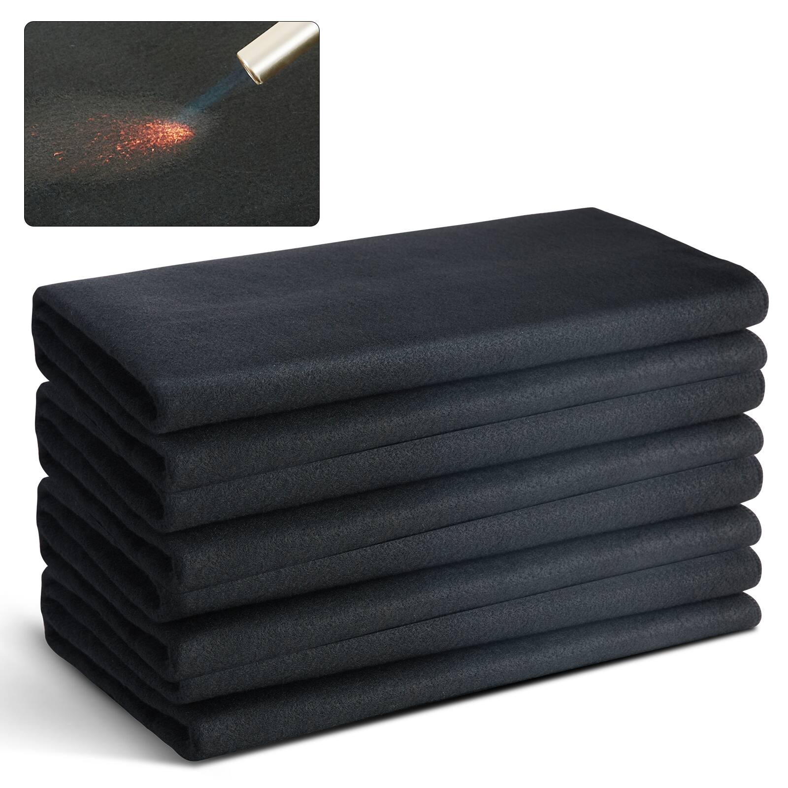 VEVOR - Carbon Felt Welding Blanket 4 Pack, 37" x 36" Flame Retardant Welding Blanket, Up To 1800°F Heat Resistant Blanket Set - Black