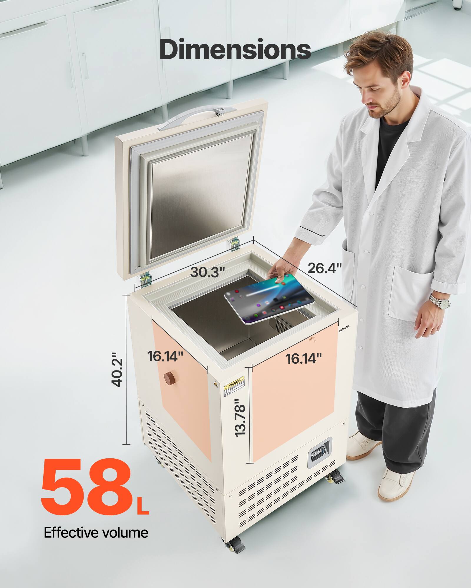 Dimensions  
30.3"  
26.4"  
16.14"  
40.2"  
13.78"  
58L Effective volume