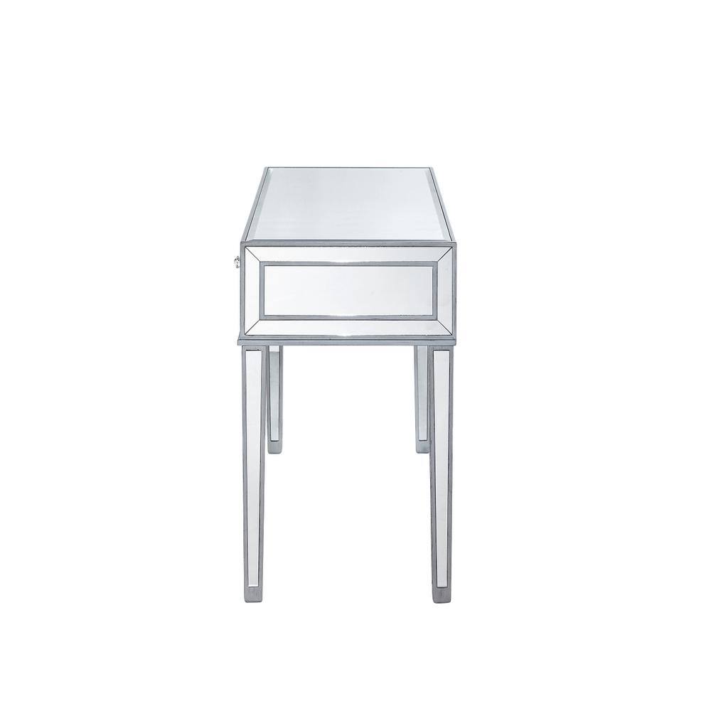 Angle. Elegant Decor - Desk 42in. W x 18in. D x 30in. H in antique silver paint - Antique Silver.