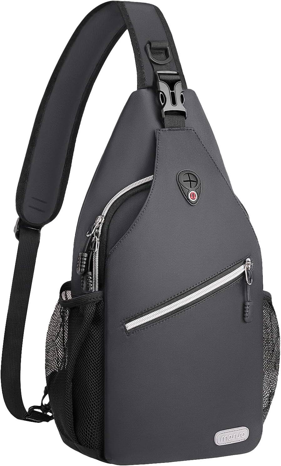 Front. mosiso - Sling Backpack Multipurpose Crossbody Shoulder Bag Travel Hiking Daypack - Space Gray.