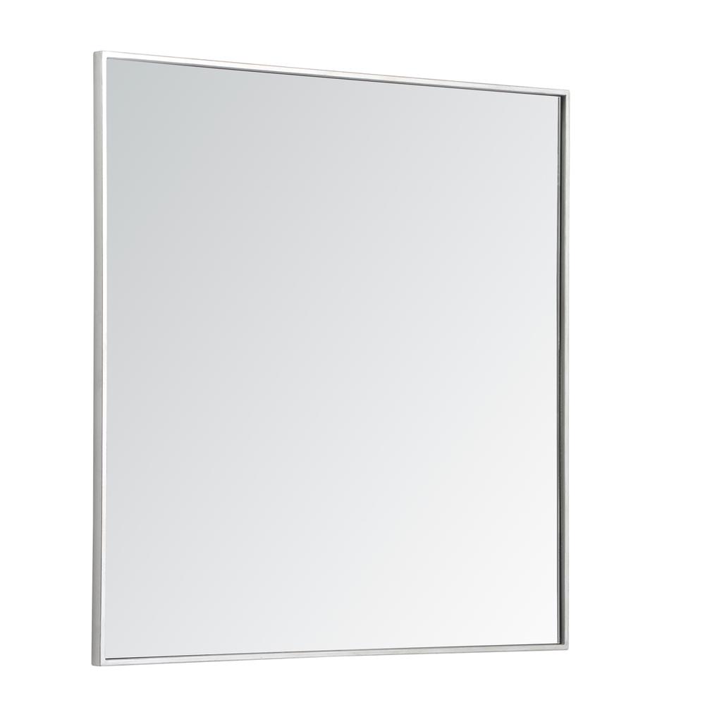 Left. Elegant Decor - Metal frame square mirror 36 inch in silver - Silver.