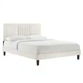Modway - Sofia Channel Tufted Performance Velvet Full Platform Bed - White