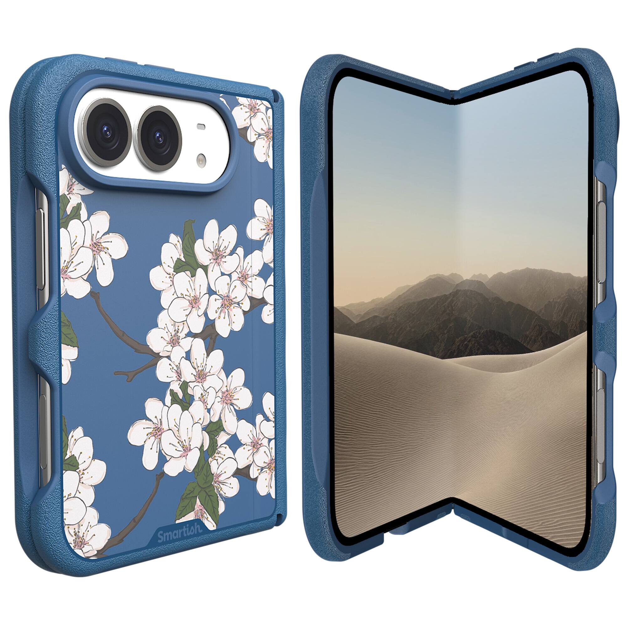 Front. Smartish - Smartish iPhone Duo Case MagSafe, Gripmunk, Slim Grip Fold Case, Cherry Blossom - [Very Cherry Blossom].
