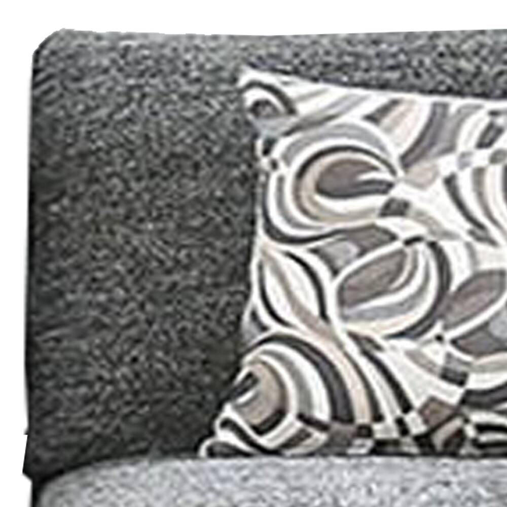 Alt View 1. Manhattan Lane - Chenille Fabric Upholstered Armless Chair with Pillow - Gray.