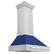 Left. ZLINE - ZLINE 30 in. Ducted Satin Stainless Steel Wall Mount Range Hood with Blue Matte Shell - Silver.
