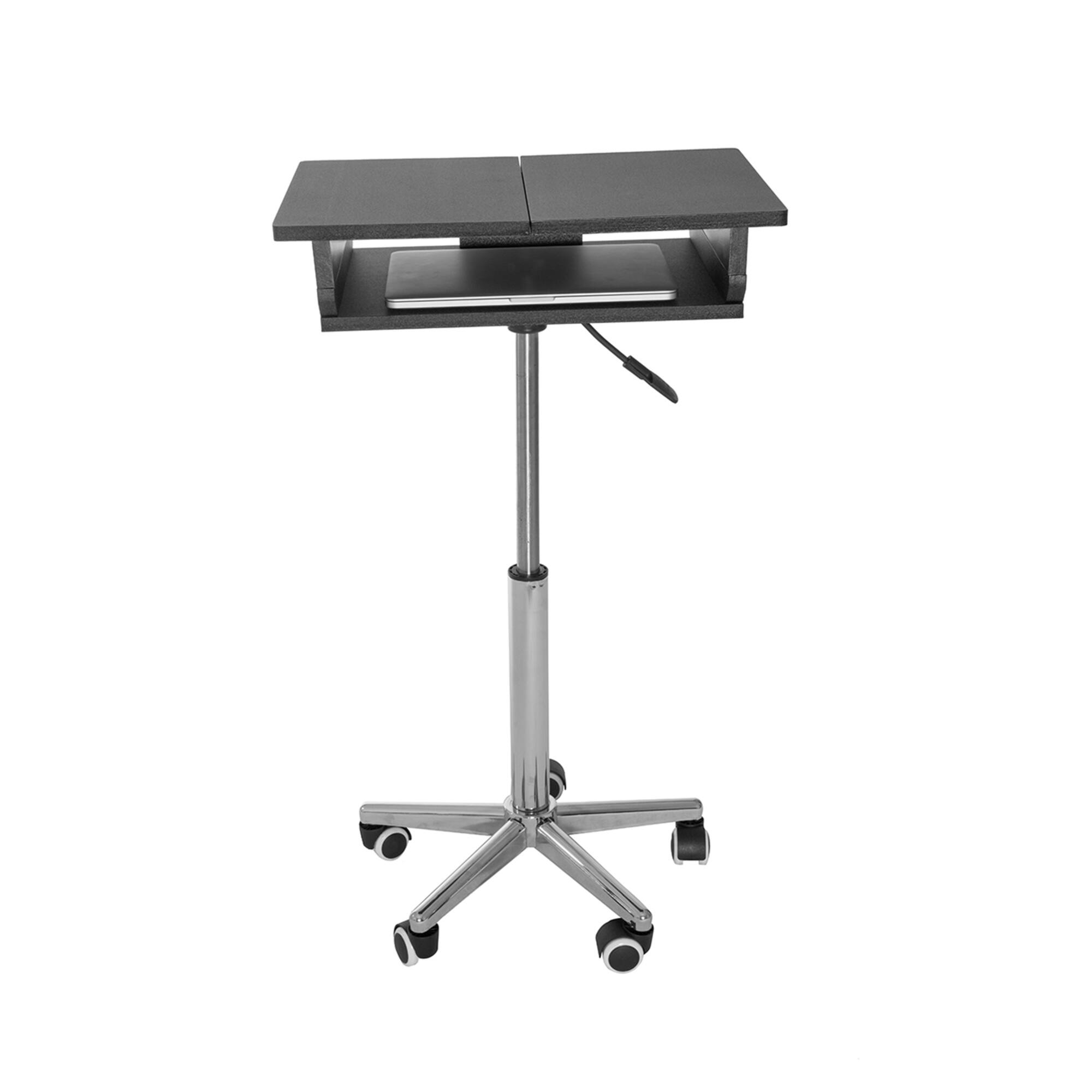 Alt View 1. GOODSILO - Adjustable Height Folding Table Laptop Cart with Durable Steel Frame and Spacious Workspace - Black.