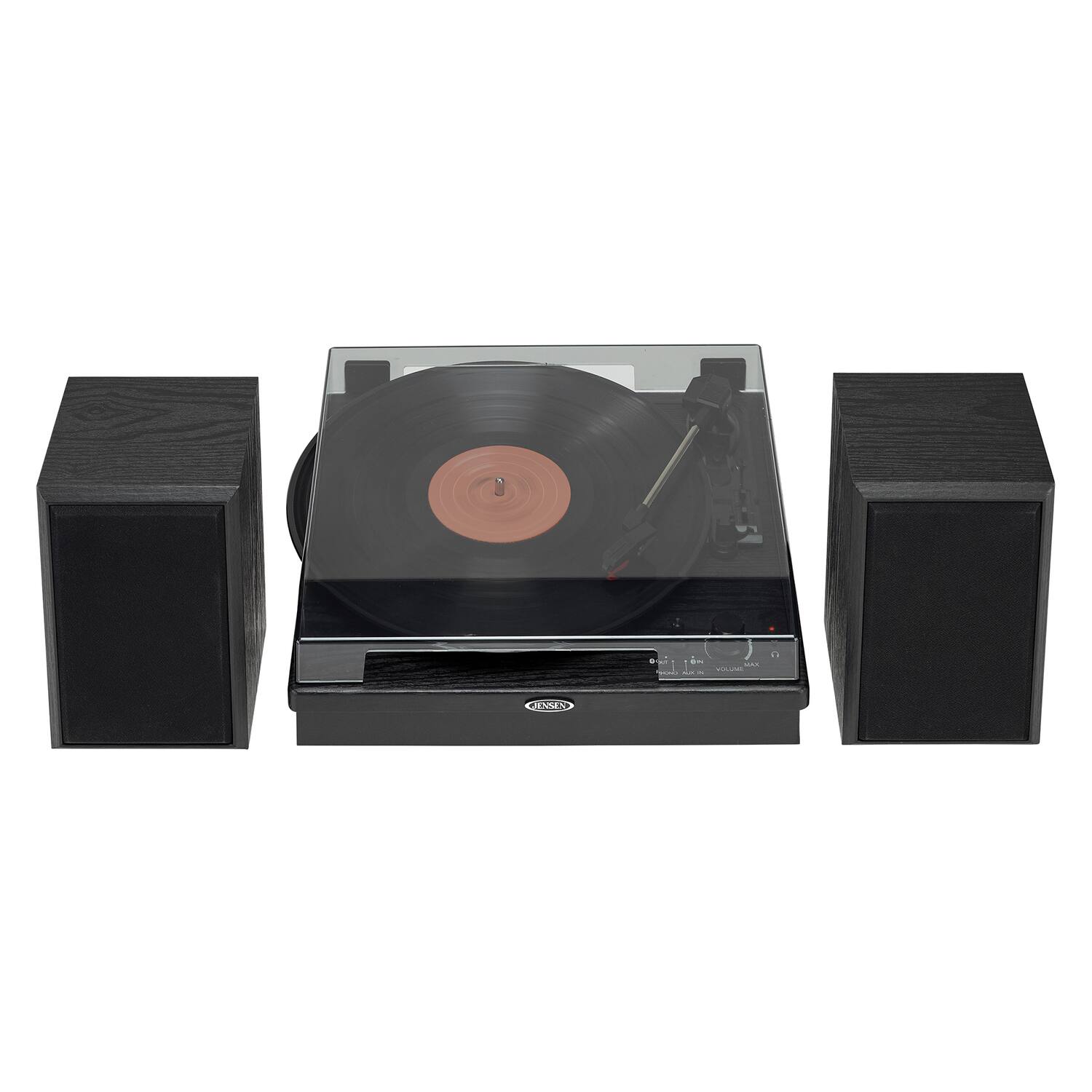 Back. Jensen - Jensen JTA-315 Dual Bluetooth Turntable (33/45/78 RPM) - 20 Watts (Black) - Black.
