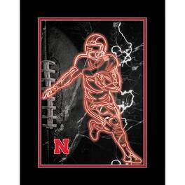 Fan Creations - Nebraska Huskers 12'' x 16'' Framed Neon Player Print - Black