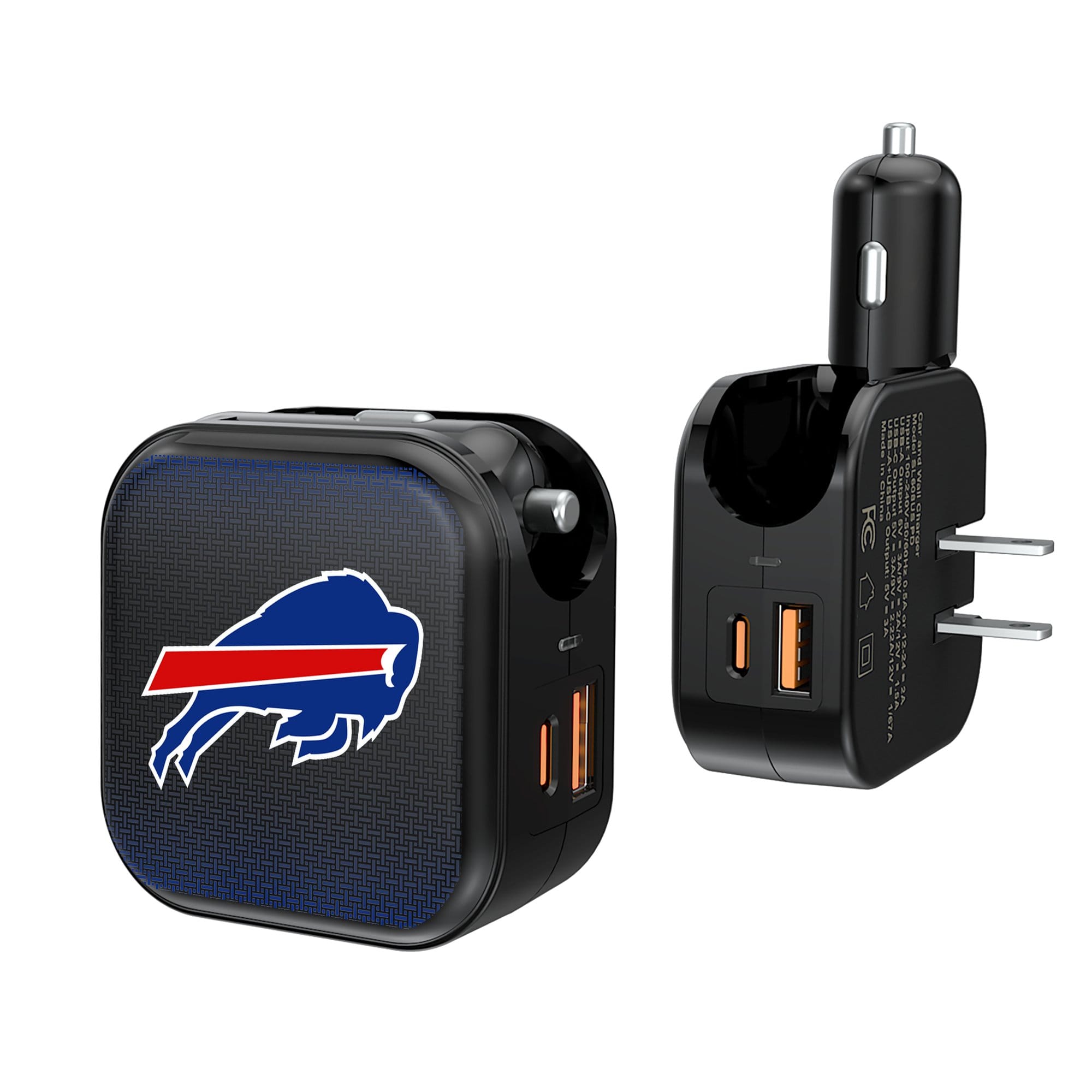 Keyscaper - Buffalo Bills 2-in-1 USB A/C Charger - Black