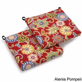 Blazing Needles - 20-inch by 19-inch Spun Polyester Chair Cushion (Set of Two) - Alinea Pompeii