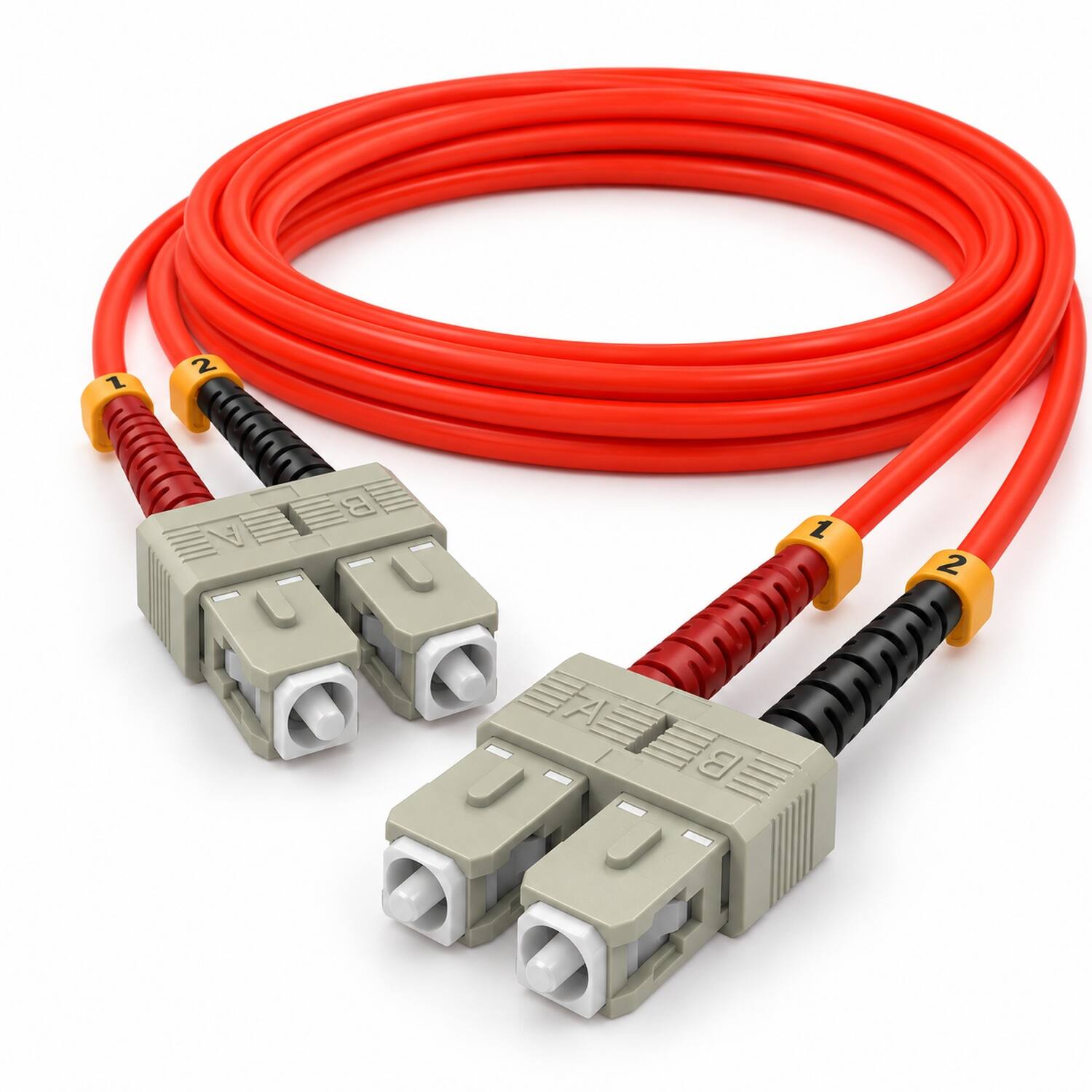 Angle. Sanoxy - 3m SC/SC Duplex 62.5/125 Multimode OM1 Fiber Optic Cable - Multi.