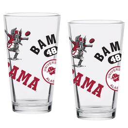 Indigo Falls - Alabama Crimson Tide 16oz. Vintage Medley Pint Glass Two-Pack - Multicolor