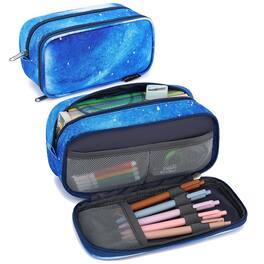 Dapper Styles - Pencil Cases For Capacity Pouch Office College School Marker Organizer Case Pen Men Women Adult Teens - Pink Purple Starry Sky