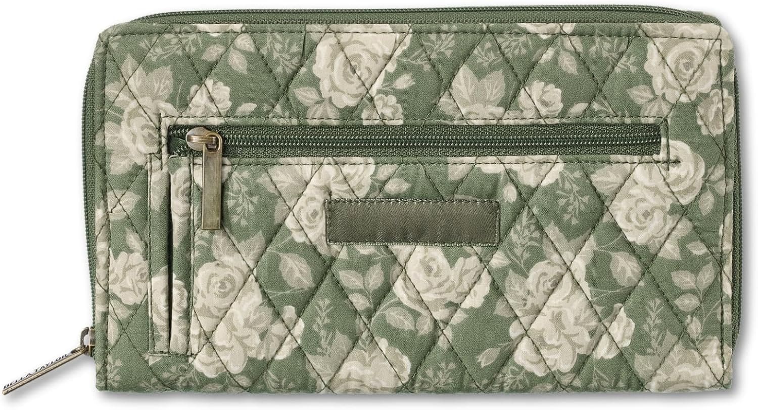 ZUQIETA - Women's Wrist Strap Wallet - RFID Zip Around with Multi-Card Slots - Heirloom Rose