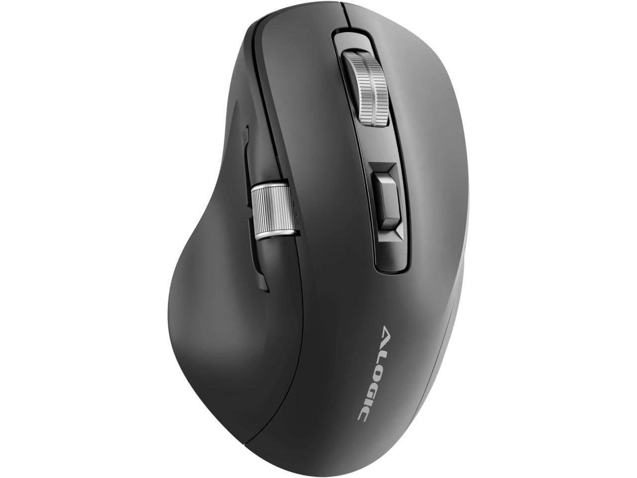 Alt View 2. Alogic - Alogic Bluetooth USB-C Rechargeable 7-Key Mouse - Wireless/USB-C - 6400 DPI - Scroll - 7 Programmable Buttons - Black.