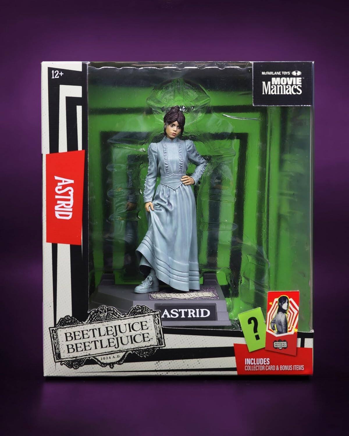 12+ McFarlane Toys Movie Maniacs Astrid Beetlejuice 2024 A.D. Includes Collector Card & Bonus Items