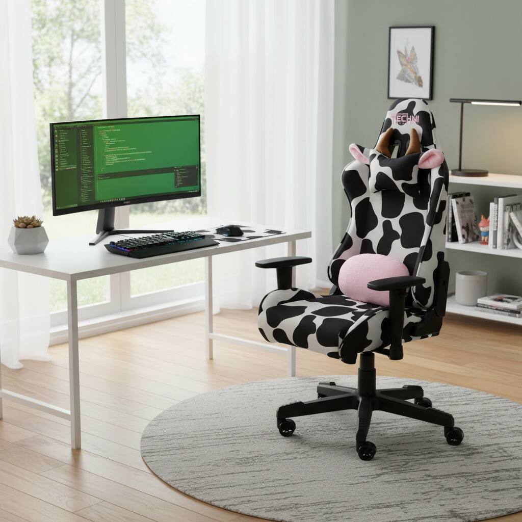 Alt View 6. Forest'nSky - Sport Print LUXX Series Gaming Chair, Ergonomic High-Back Racing Style PC Sea - Multi.