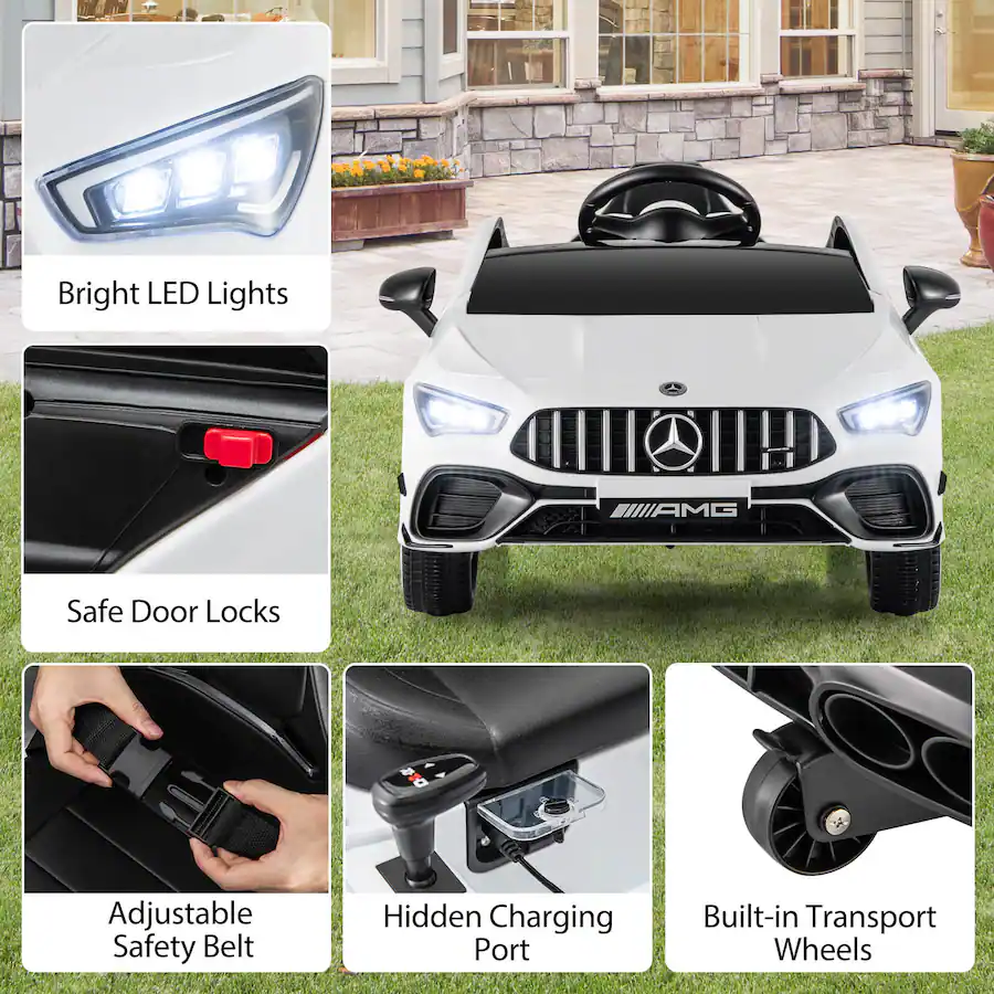 Costway 12V Kids Ride on Car w/Remote Rocking Function Transport Wheels ...
