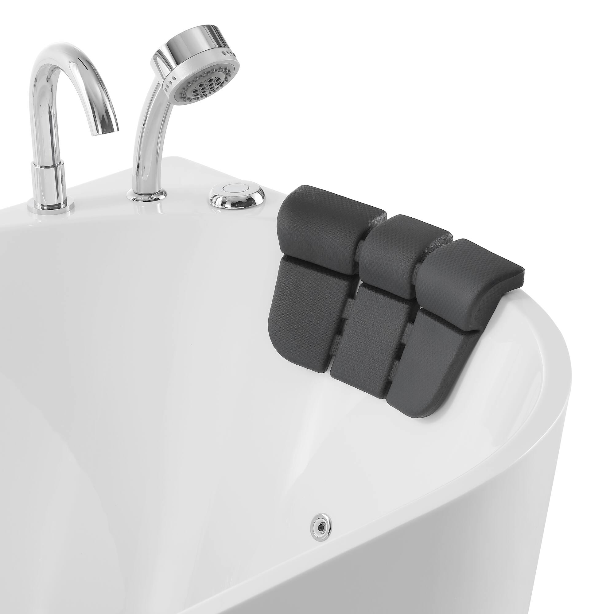 Alt View 4. Empava - 67 in. x 31.5 in. Center Drain Freestanding Whirlpool Bathtub Hydrotherapy Jetted Soaking Bath Tub - Tub filler in White - White.