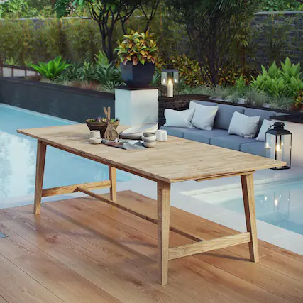 Front. Modway - Dorset Outdoor Patio Teak Dining Table by Modway - Natural.