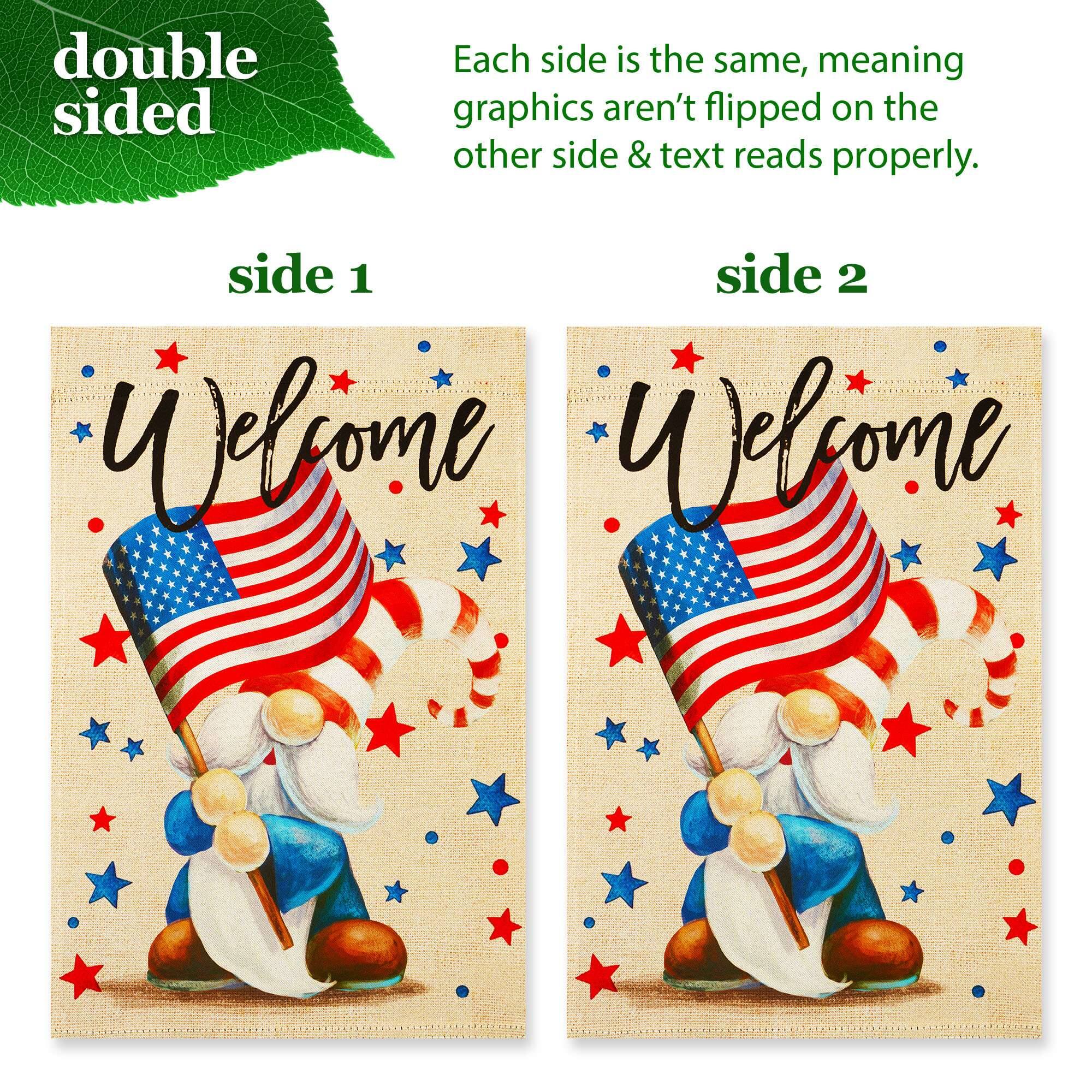 double sided

Each side is the same, meaning graphics aren't flipped on the other side & text reads properly.

side 1

Welcome

side 2

Welcome