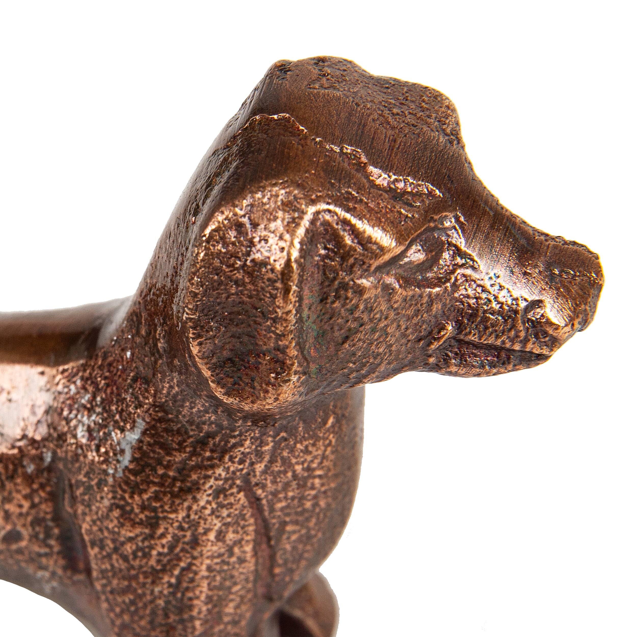Alt View 3. Mind Reader - Dachshund Figurine, Desk or Bookshelf Home Decor, Cast Aluminum, Antique Brass Finish - Bronze.