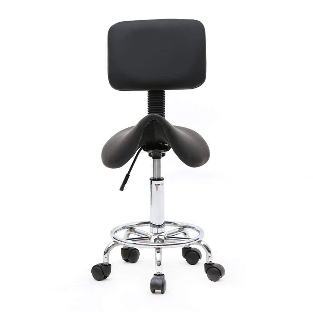 Angle. Winado - Hydraulic Saddle Stool SPA Salon Rolling Chair Height Adjustable 360° Swivel Chair With Backrest for Beauty Massage Spa - Black.