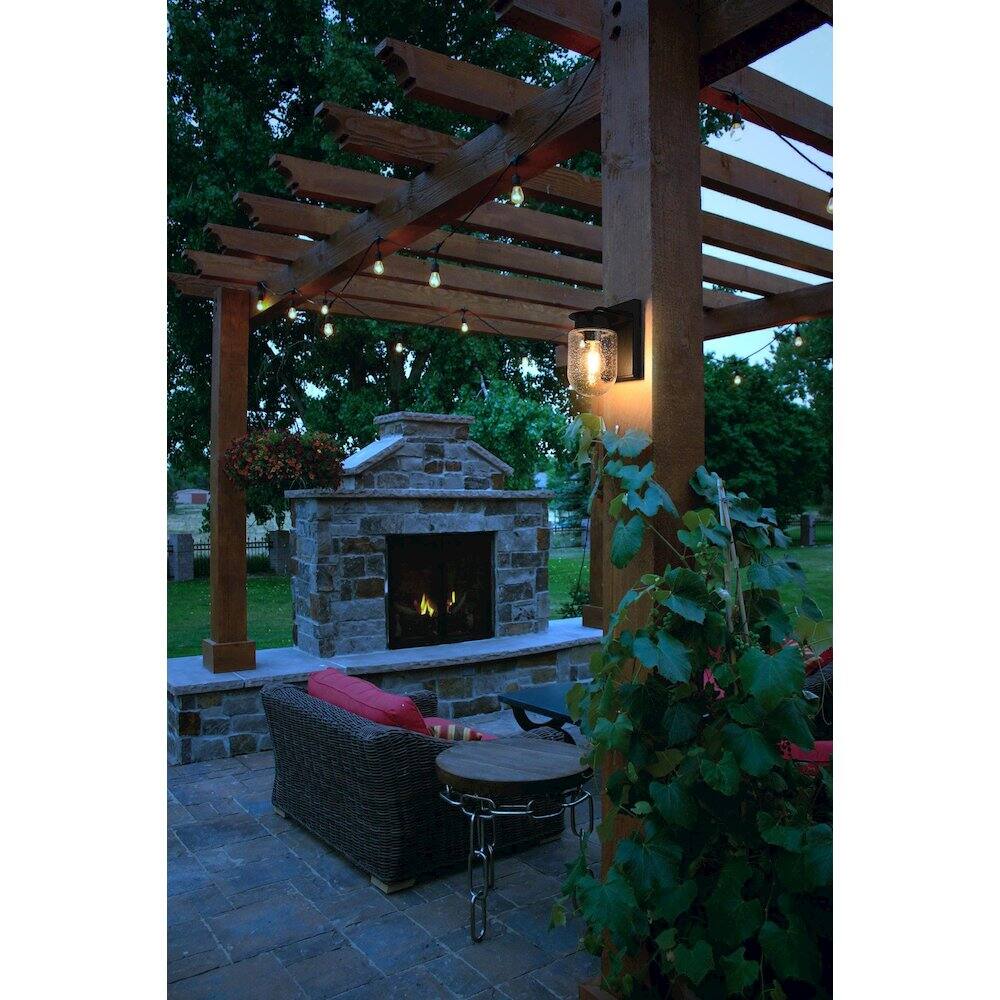Alt View 4. Elegant Lighting - Rafael 5 Inch Outdoor Wall Sconce In Black - Black.