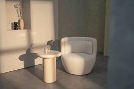 Acanva - Cocoon Moss and Cocoon Snow Lounge Chair with Fleece Upholstery - Off-white