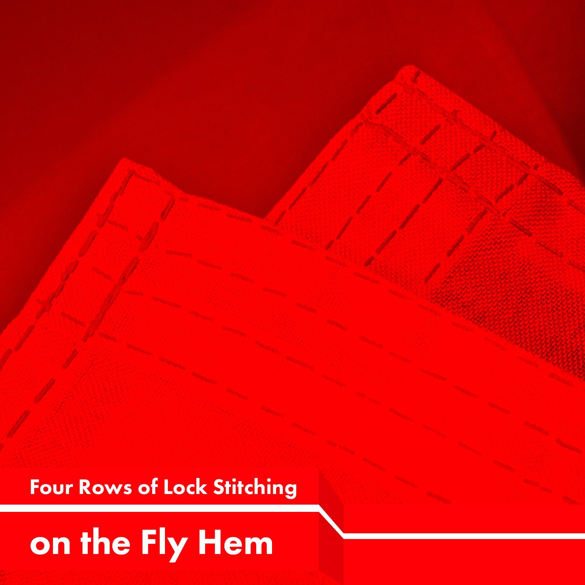 Four Rows of Lock Stitching on the Fly Hem