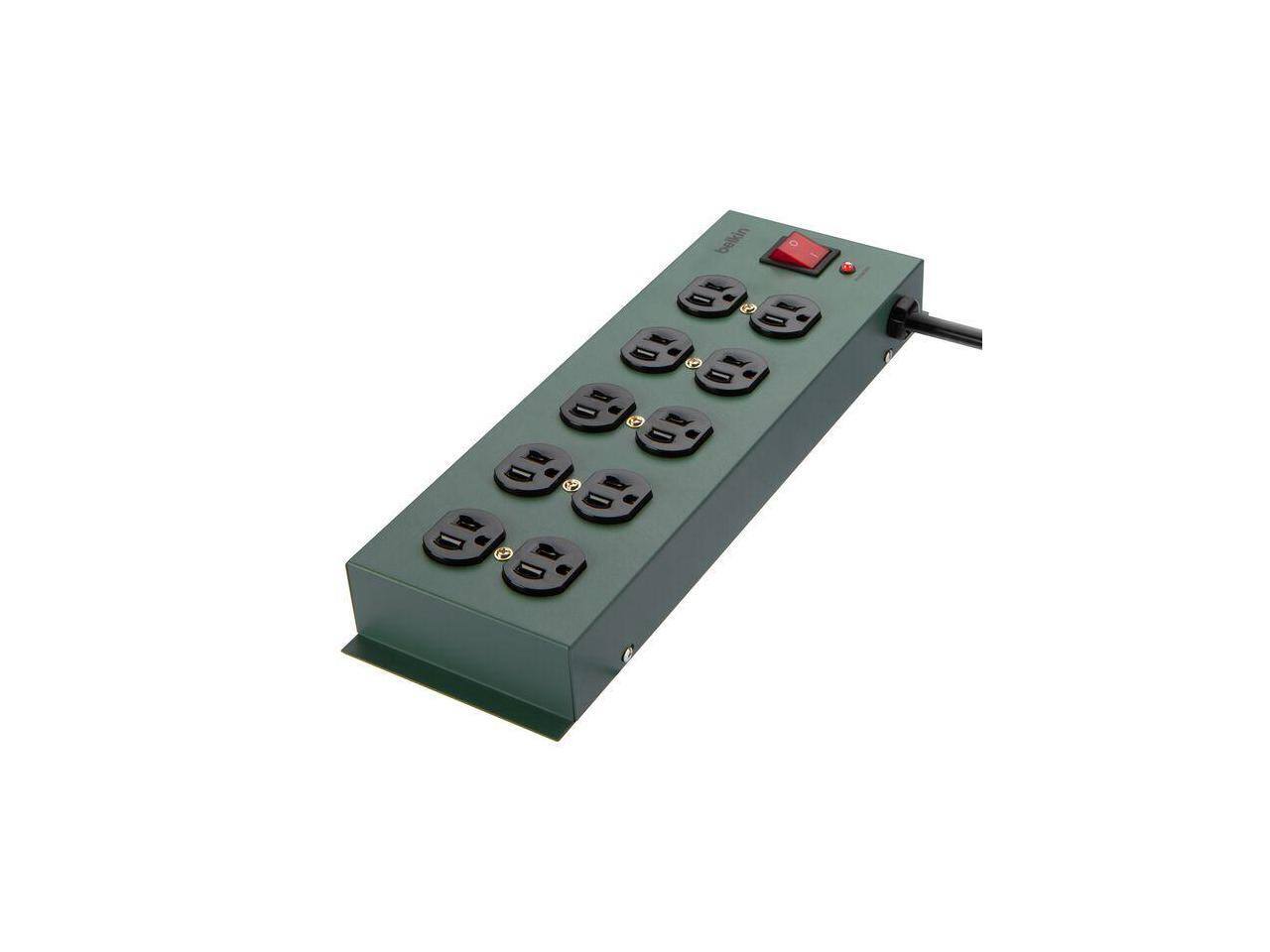 Alt View 2. Belkin - Belkin 10-Outlet Metal Surge Protector with 15ft Power Cord (5-pack) F9D1000-155PK - Metal.