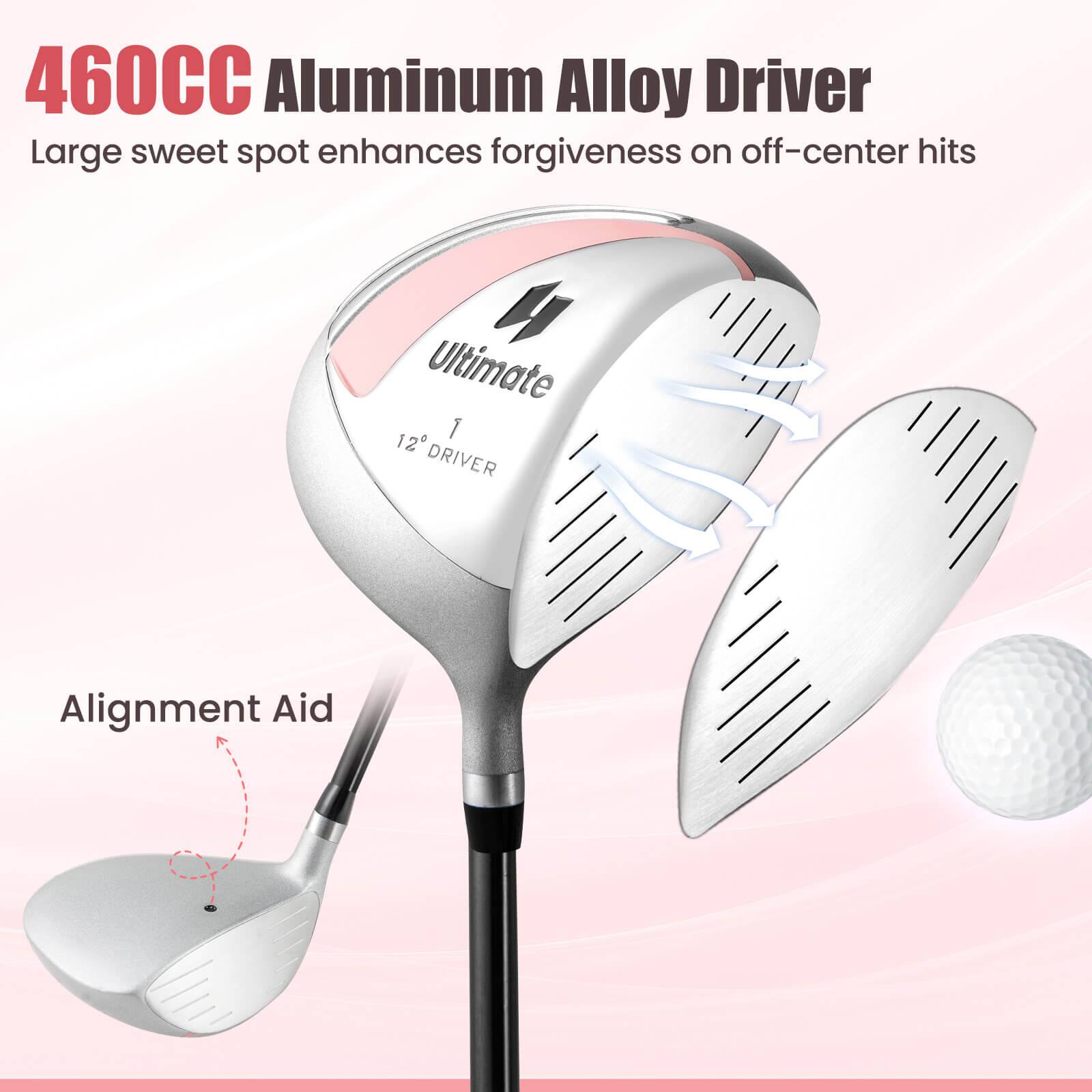 460CC Aluminum Alloy Driver  
Large sweet spot enhances forgiveness on off-center hits  

Ultimate 1 12° DRIVER  

Alignment Aid