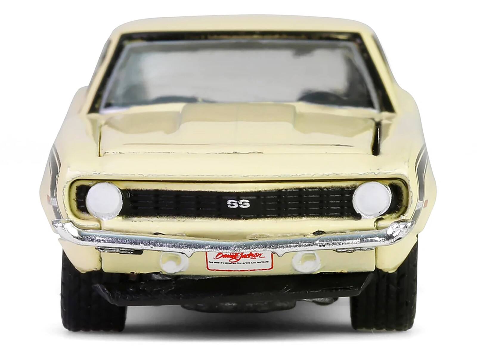 Alt View 1. Greenlight - 1969 Chevrolet Camaro SS 396 Butternut Yellow with Black Stripes "Barrett-Jackson" Series 15 1/64 - Butternut Yellow, Black.