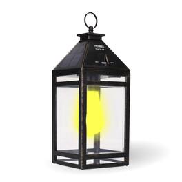 Techko Maid - Solar LED Outdoor Portable Hanging Coach Light Sconce - Amber or White Light - Black
